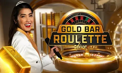 Live casino dealer interacting with players.